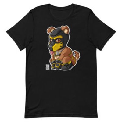 Playful Puppy - Yellow Mask - Short-Sleeve Unisex T-Shirt