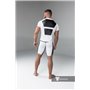 MASKULO - Armored Men's Fetish T-Shirt Spandex Front Pads White