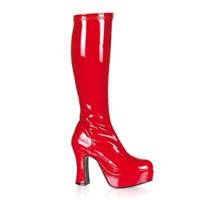 Exotica Platform Boots Red 4" Heel