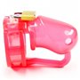 BON4 Transparent Red Chastity Device